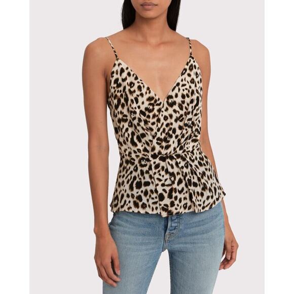 L'AGENCE Chiara‎ Silk Twist Camisole Animal Print Women’s Size XS - Picture 1 of 10